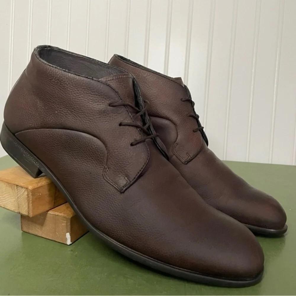 John Varvatos Classic 3-Eyelet Low Boots/Oxfords in Brown Leather
